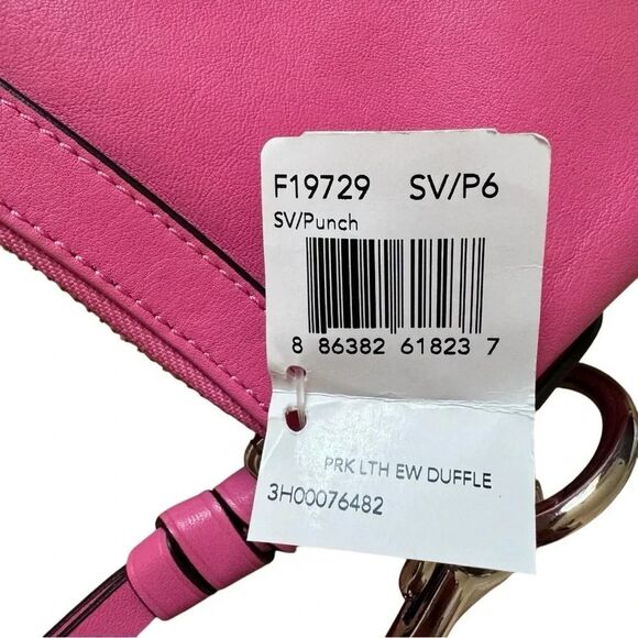 Coach Pink Crossbody Purse Bag Duffle Leather NWT - Picture 7 of 12